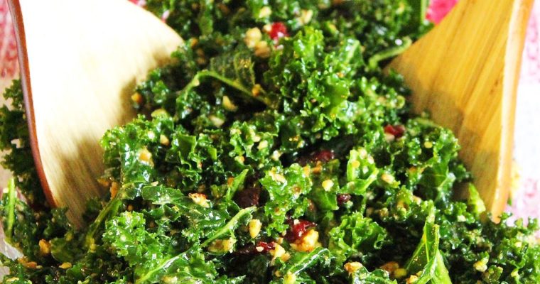 Kale & Cranberry Salad w/ Walnut Crumble