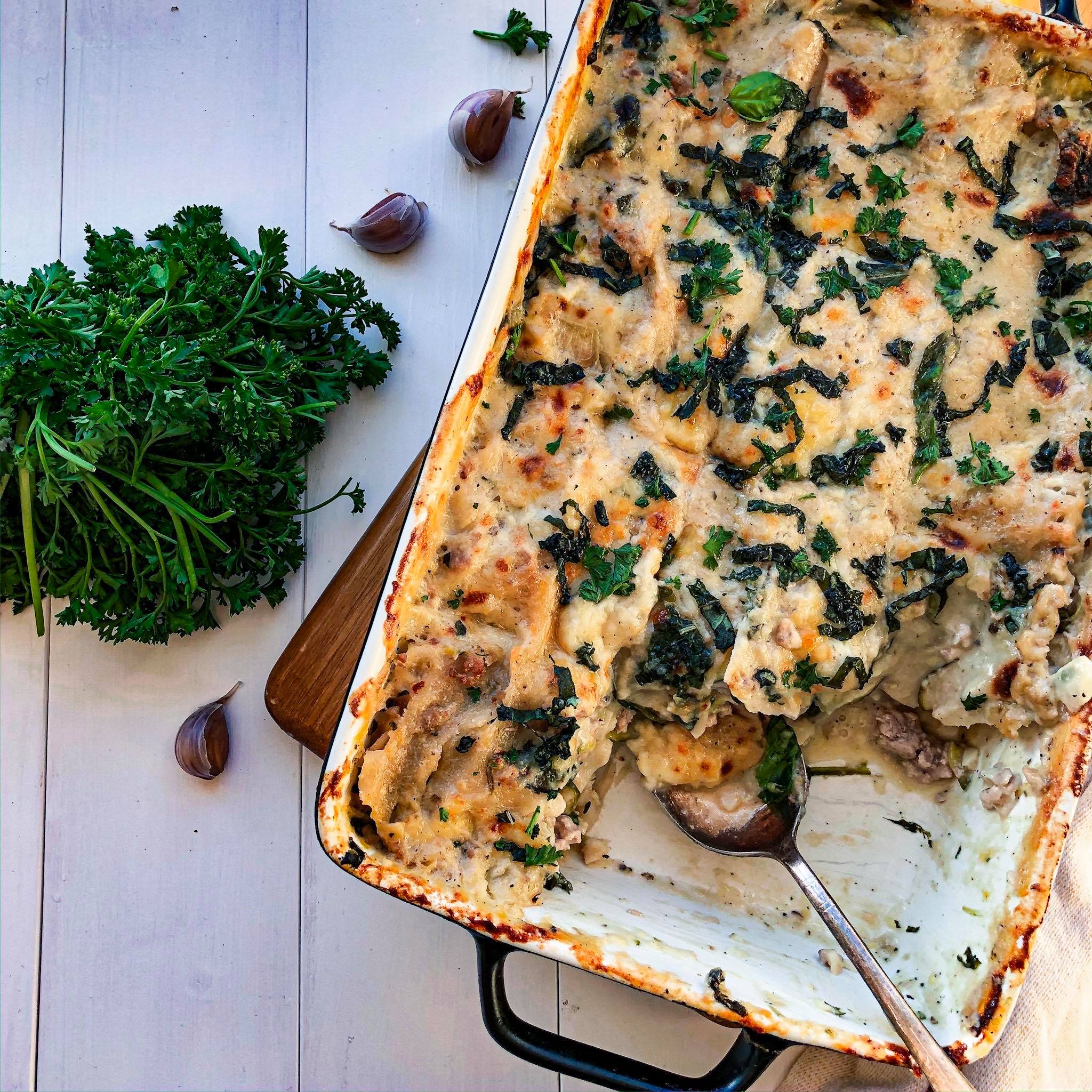 Turkey Lasagna W/ A Creamy White Sauce – Glowing Holistic Health